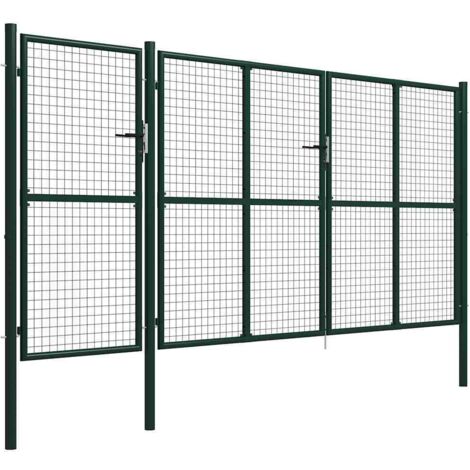 Portail de jardin en acier vert 400 x 200 cm