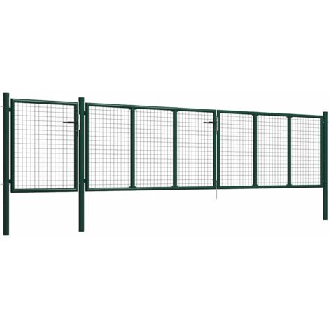 Portail de jardin en acier vert 500 x 100 cm