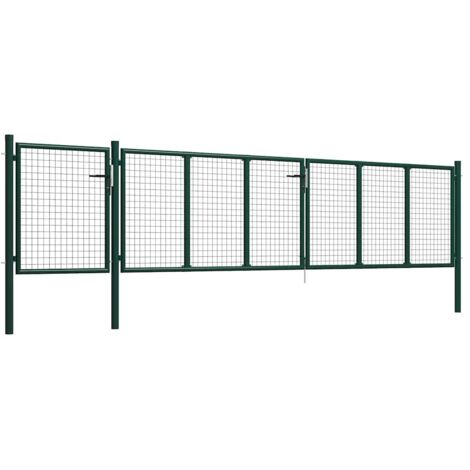 Portail de jardin en acier vert 500 x 75 cm