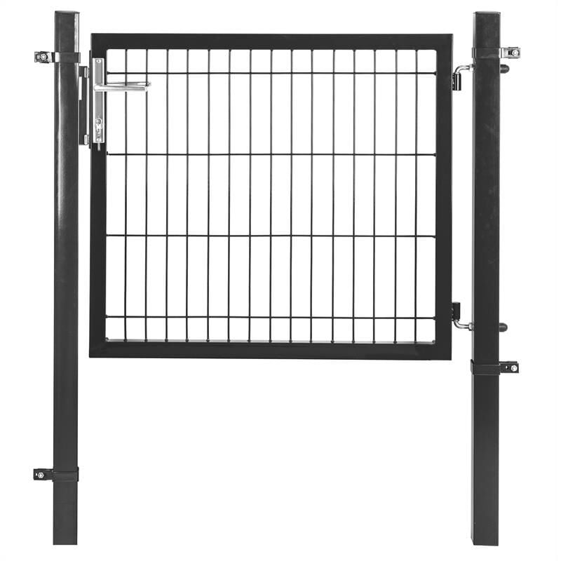 Portail de jardin en métal galvanisé 107 x 130 cm anthracite