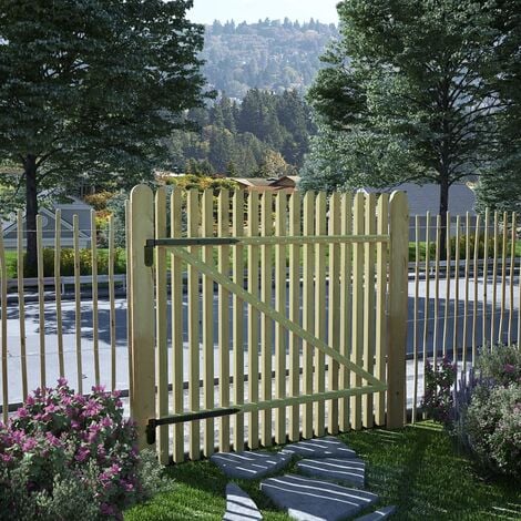 Portail de jardin en piquets Bois de pin imprégné 100x100 cm