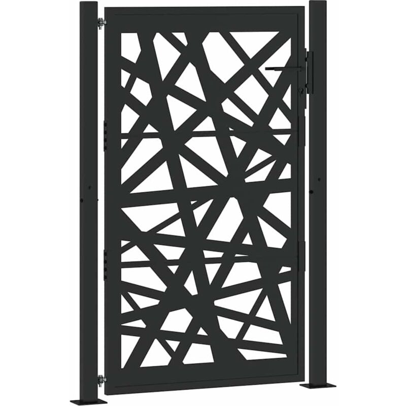 Vidaxl - Portail de jardin noir 105x155 cm acier conception de lumière