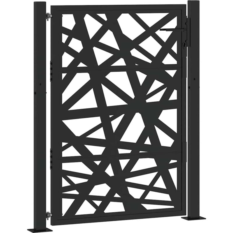 Portail de jardin noir 105x130 cm acier conception de lumière - Vidaxl