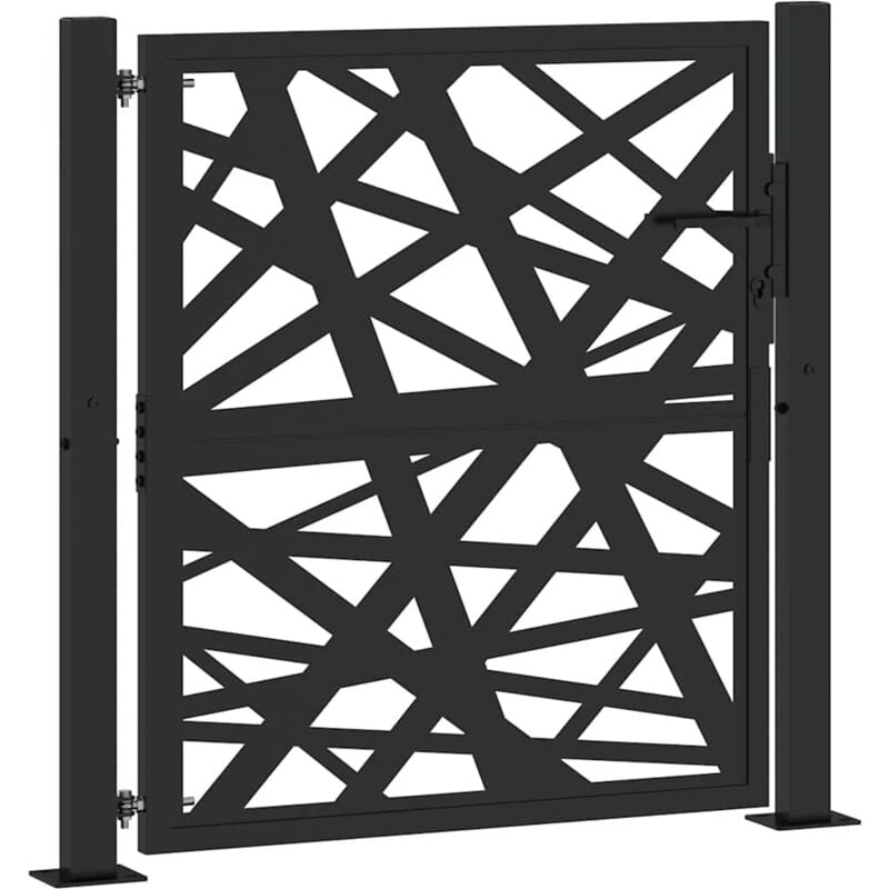 Vidaxl - Portail de jardin noir 105x106 cm acier conception de lumière