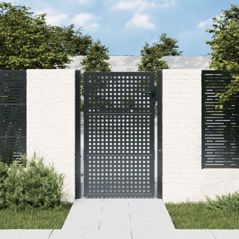 Portail de jardin, Porte de jardin, Portillon anthracite 105x175 cm acier CON535821 design in