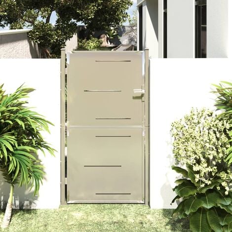 Portail de jardin | Portillon Grillage Portail de Clôture 100x180 cm Acier inoxydable 63607