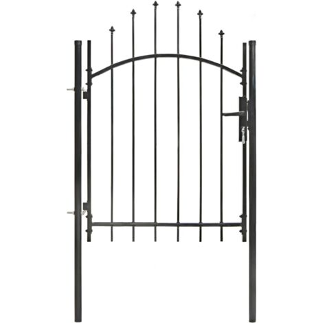 Portail de jardin  Portillon Grillage Portail de Clôture Acier 1 x 1,75 m Noir 10255