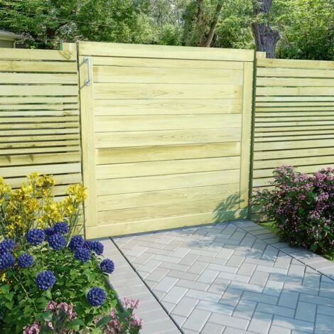 Portail de jardin  Portillon Grillage Portail de Clôture Bois de pin imprégné 100 x 100 cm 37379