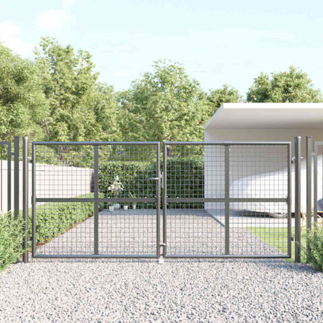 Portail de jardin  Portillon Grillage Portail de Clôture maille anthracite 300x175 cm acier galvanisé 95358
