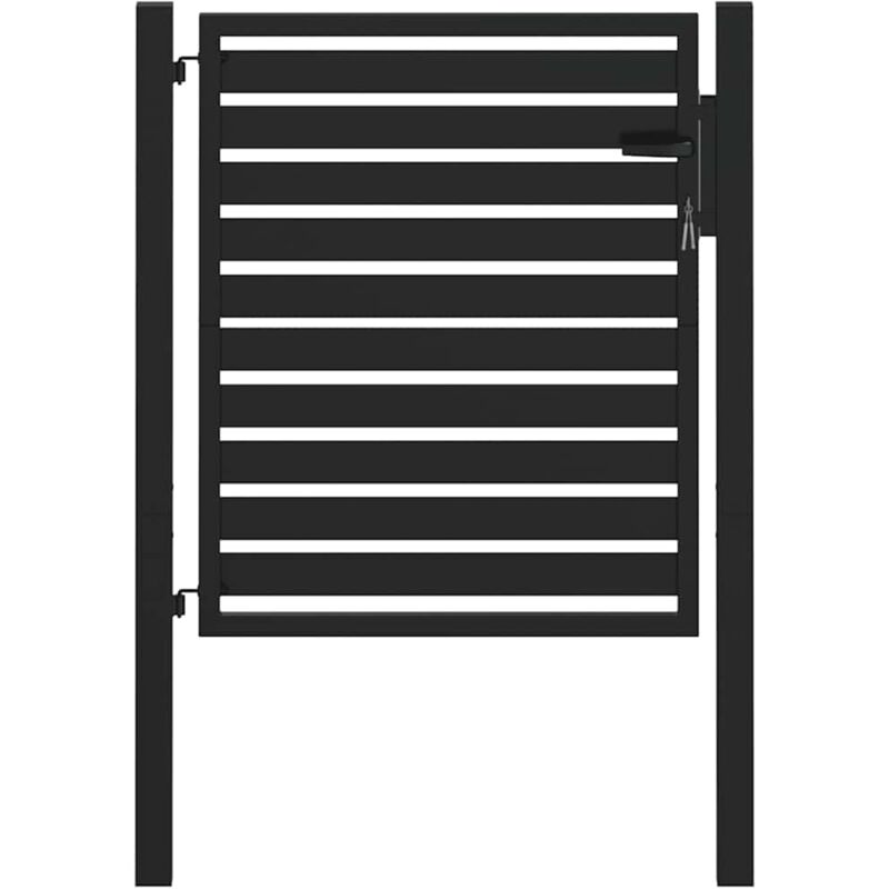 Vidaxl - Portail de jardin verrouillable noir 100x100 cm aluminium