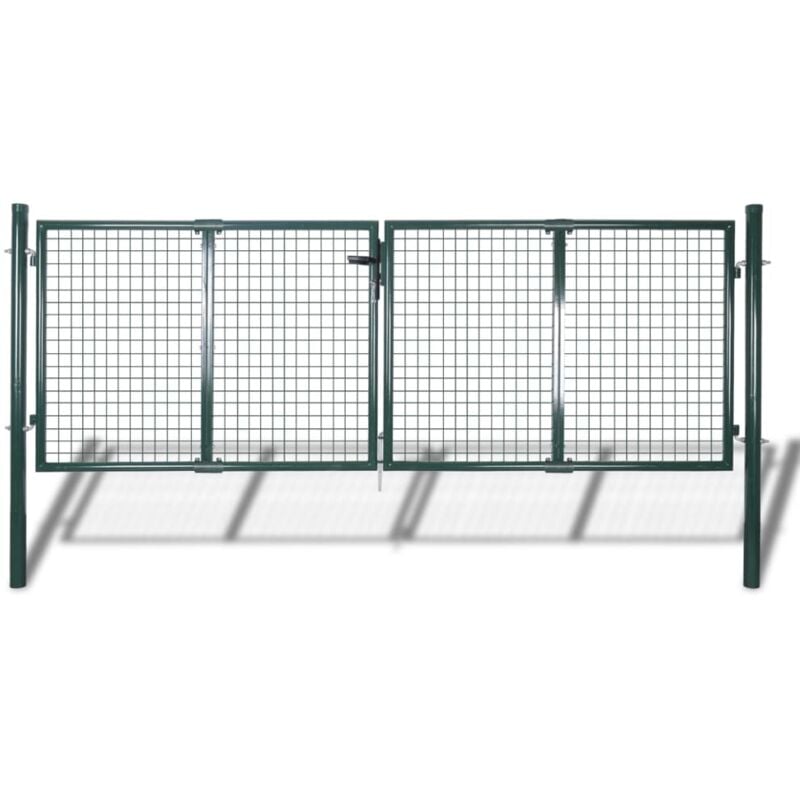 Portail de jardin,Portail de clôture Acier 306x150 cm Vert CFW65049