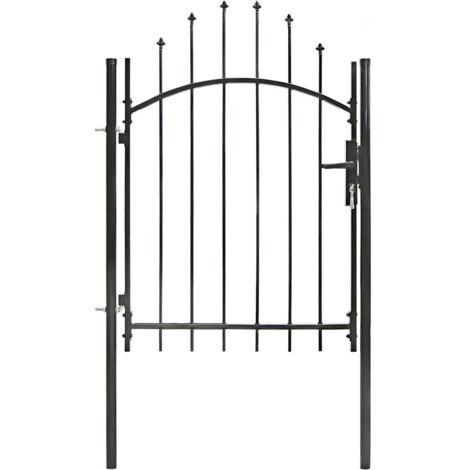 Portail de jardin，Portail de clôture，Portillon de jardin Acier 1 x 1,75 m Noir CFW75983