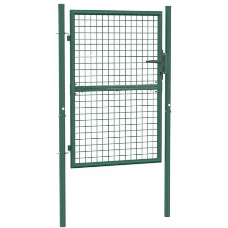 Portail de jardin，Portail de clôture，Portillon de jardin acier 100x125 cm vert CFW11666