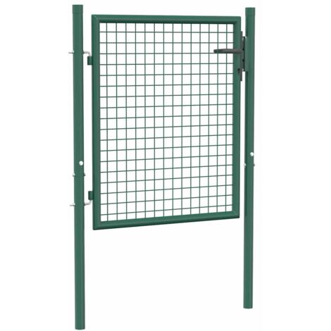 Portail de jardin，Portail de clôture，Portillon de jardin acier 100x75 cm vert CFW80121