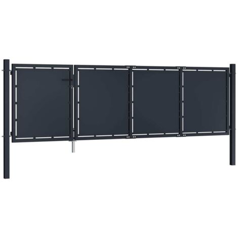 Portail de jardin，Portail de clôture，Portillon de jardin Acier 350 x 75 cm Anthracite CFW71882
