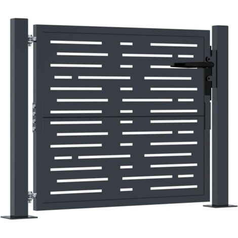 Portail de jardin，Portail de clôture，Portillon de jardin anthracite 105x80cm acier conception de carré CFW61455