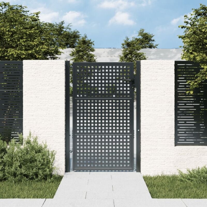 Portail de jardin,Portail de clôture,Portillons de jardin anthracite 105x175 cm acier CFW97322