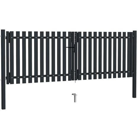 Portail double en acier 300x100 cm anthracite