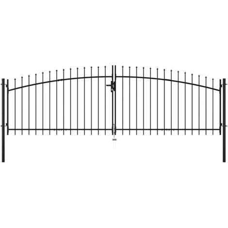 Portail double Woerden avec pointe en forme de lance 400 x 149,5 cm