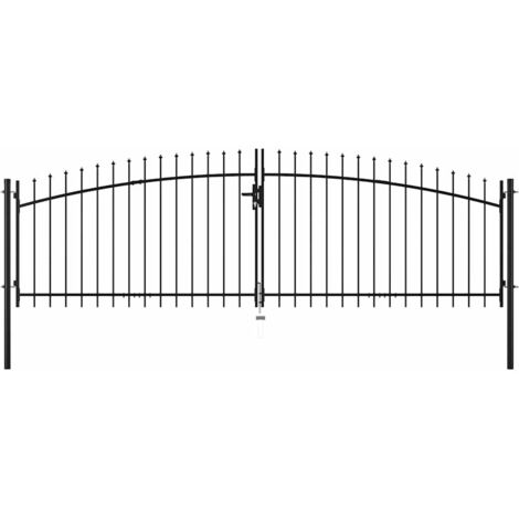 Portail double Woerden avec pointe en forme de lance 400 x 174,5 cm