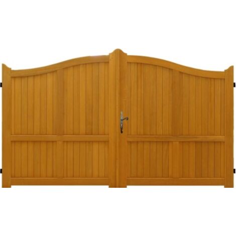 Portail En Bois &39Plein&39 Largeur 3,50 M Hauteur 1,60/1,80 - GD MENUISERIES - marron-11