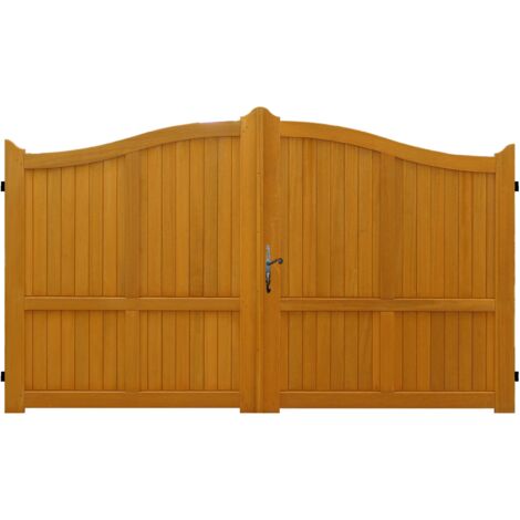Portail En Bois 'Plein' Largeur 3 M Hauteur 1,60/1,80 - marron-11
