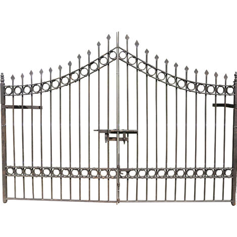 Portail en fer porte massif L335xPR12xH245 cm