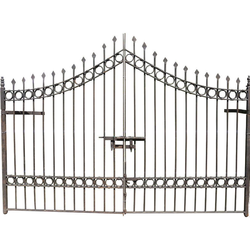 Portail en fer porte massif L335xPR12xH245 cm