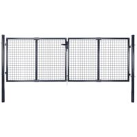 Portail en maille de jardin Acier galvanisé 289 x 125 cm Gris