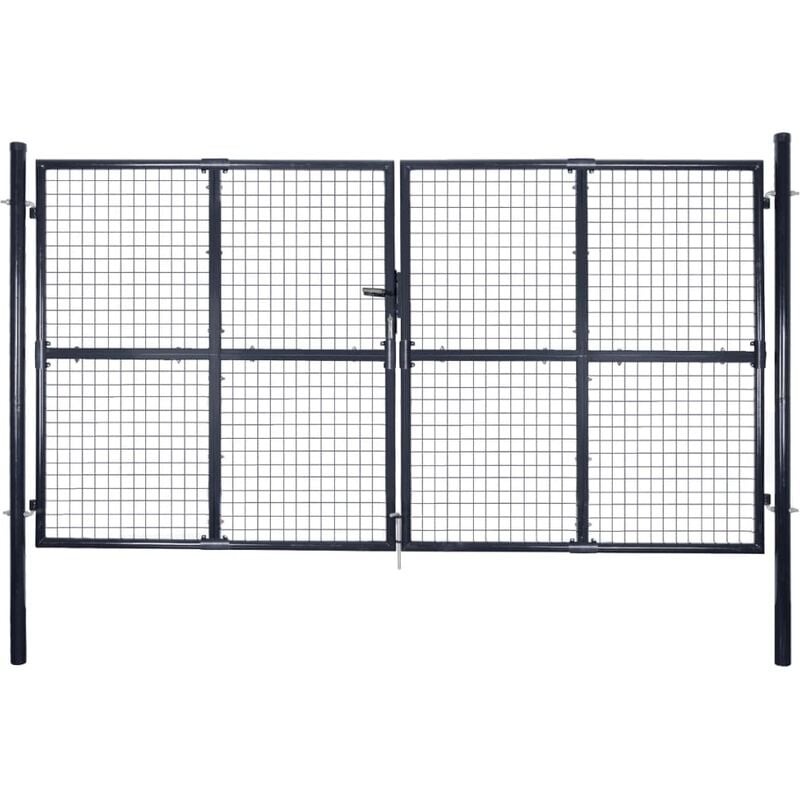 Vidaxl - Portail en maille de jardin Acier galvanisé 289x175 cm Gris