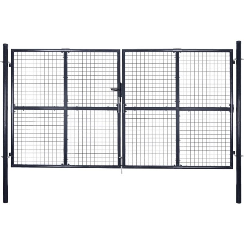 Vidaxl - Portail en maille de jardin Acier galvanisé 289x200 cm Gris