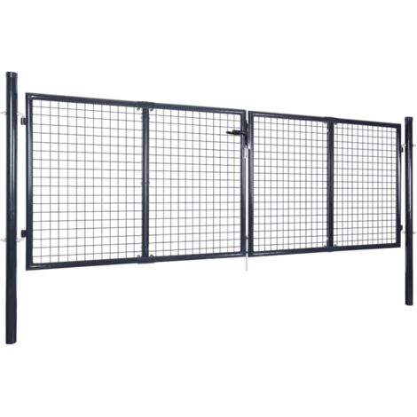 Portail en maille de jardin Acier galvanisé 289x75 cm Gris