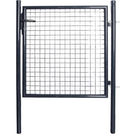 Portail en maille de jardin Acier galvanisé 85,5x100 Gris