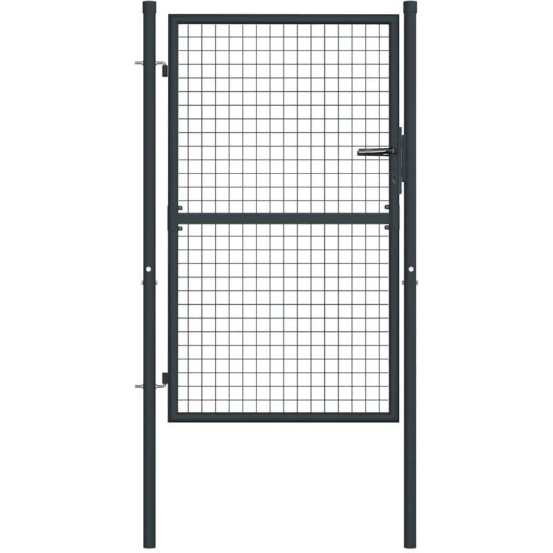Portail en maille de jardin,Portail de clôture,Portillons de jardin Acier galvanisé 100 x 175 cm Gris CFW52925
