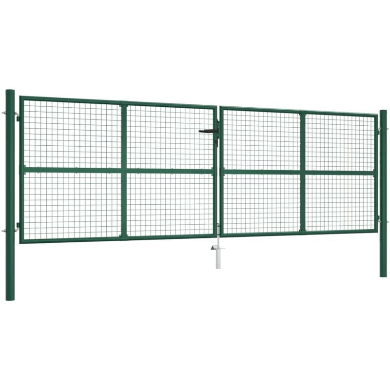 Vidaxl - Portail en treillis de jardin acier 390x125 cm vert