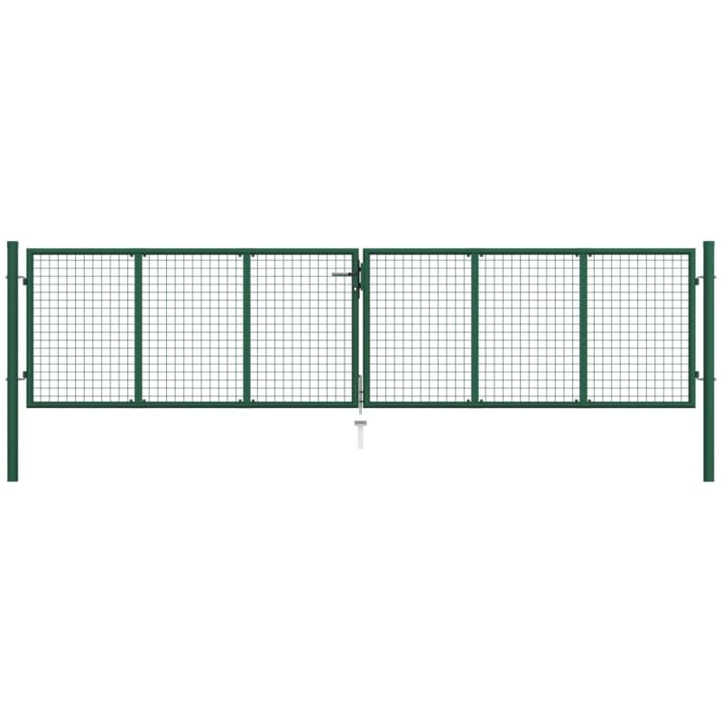 Vidaxl - Portail en treillis de jardin acier 390x75 cm vert