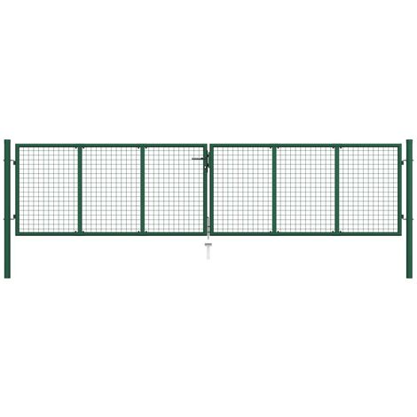 Portail en treillis de jardin Acier 400x100 Vert