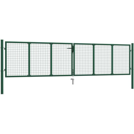 Portail en treillis de jardin，Portail de clôture，Portillon de jardin Acier 400 x 100 cm Vert CFW97468