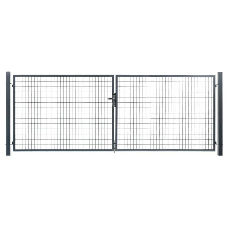 Portail grillagé Square passage 4m ht 1m gris anthracite