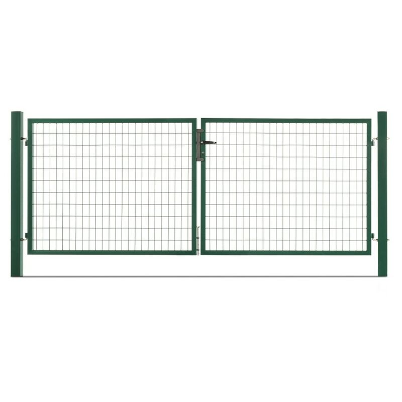 Portail grillagé acier galvanisé l 3m Vert h 1m50