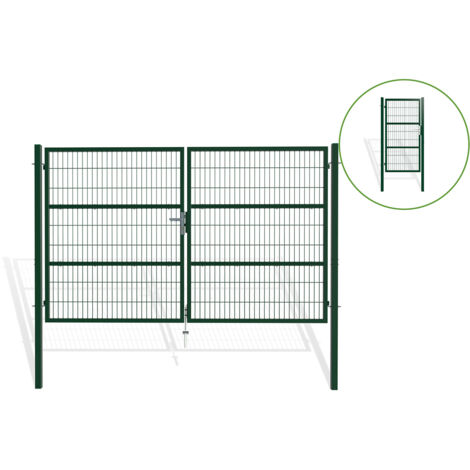 Portail grillagé 3m H.180cm RAZO + Portillon 1m RAZO H.180cm Vert