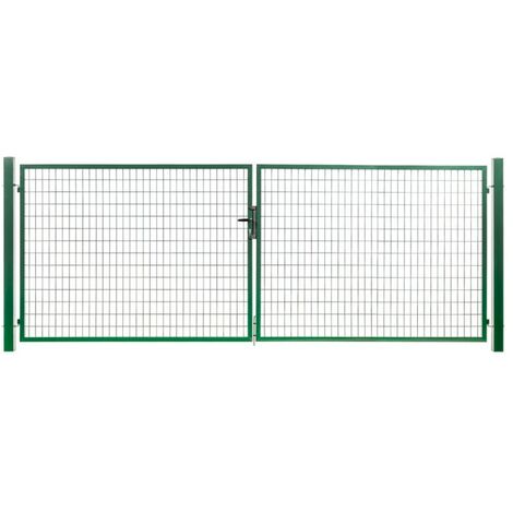 Portail grillagé acier galvanisé passage 4m