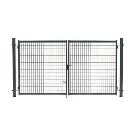 Portail Grillagé Gris JARDIMALIN - Largeur 4m - 1 mètre
