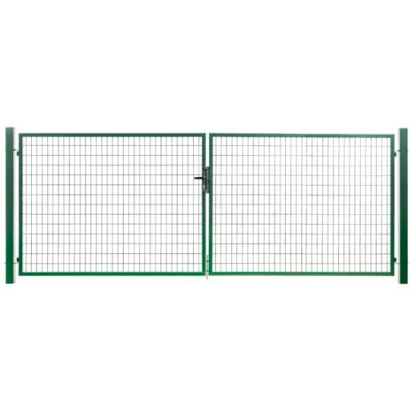 Portail grillagé Square passage 4m ht 1m20 vert