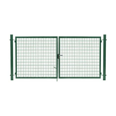 Portail Grillagé Vert JARDIMALIN - Largeur 3m - 2 mètres