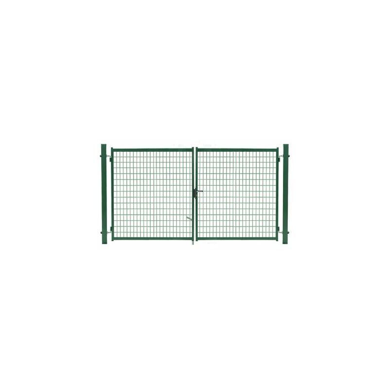 Portail Grillagé Vert jardimalin - Largeur 4m - 1,20 mètre - Vert (ral 6005)