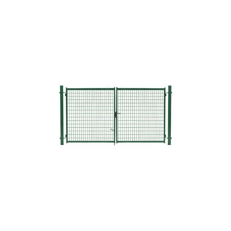 Portail Grillagé Vert jardimalin - Largeur 4m - 2 mètre - Vert (ral 6005)