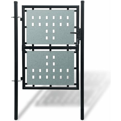 Portail simple de clôture Noir 100x175
