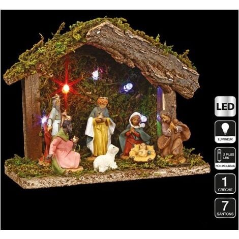 FÉÉRIC LIGHTS AND CHRISTMAS PORTAL DE BELEN 7 FIGURAS 5 LEDS.13,50CM - EHLIS