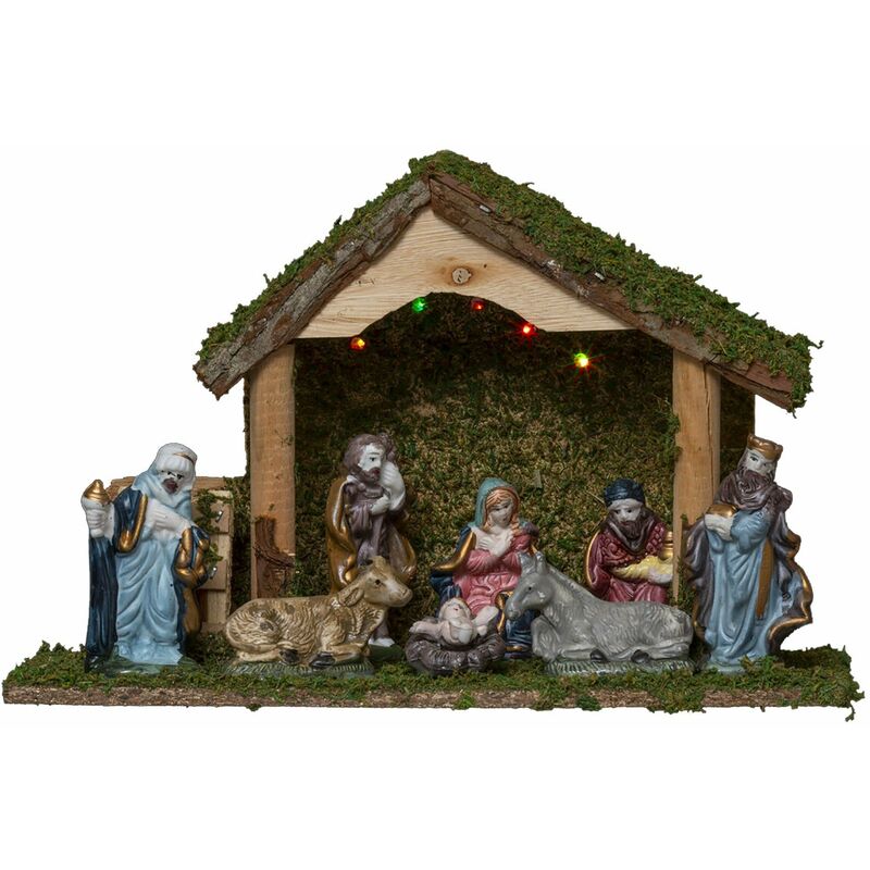 

Portal De Belén Led, Nacimiento Decoración Navideña Led 32X13X20Cm